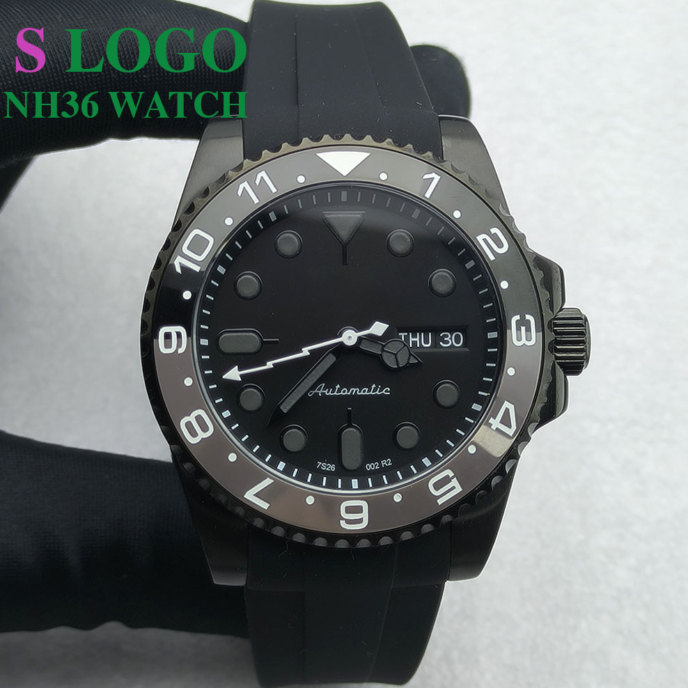 Stainless Bracelet Diver - Часы NH36 40 мм, черные мужские