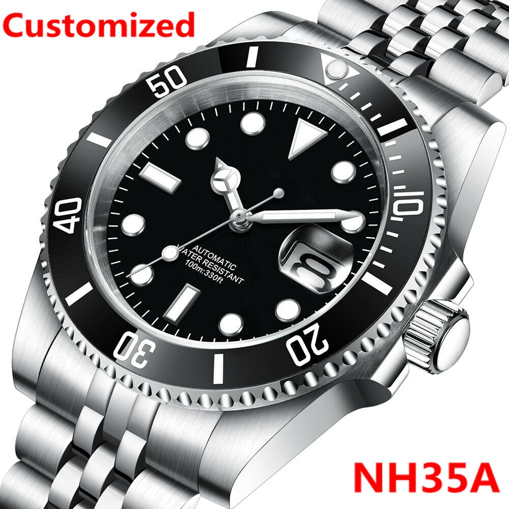 Stainless Bracelet Diver - DIY логотип 40 мм часы для