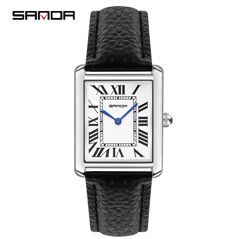Leather Watch Band Men - Женские и мужские прямоугольные кварцевые часы