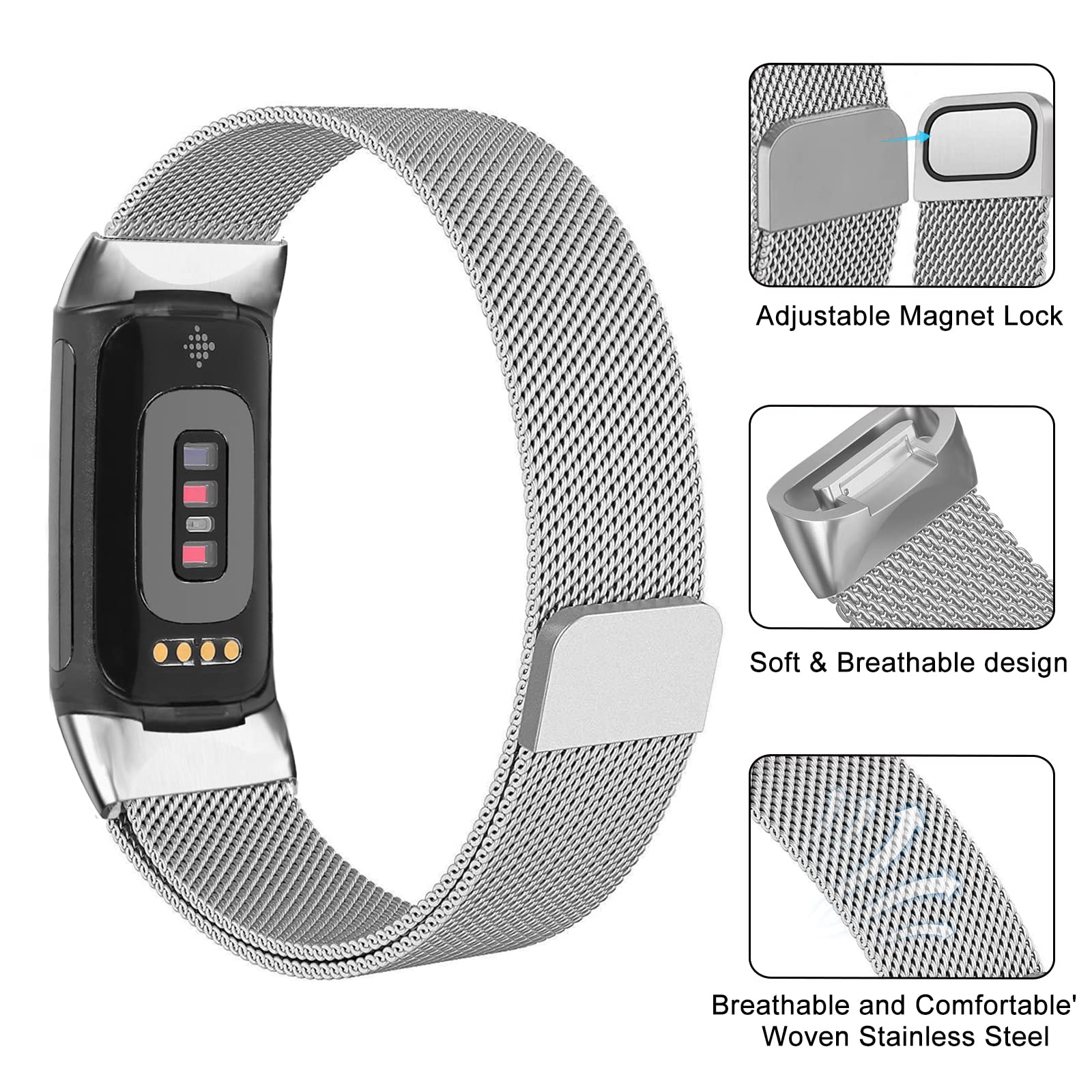 Milanese Loop Magnetic - Миланская петля для Fitbit Charge 6