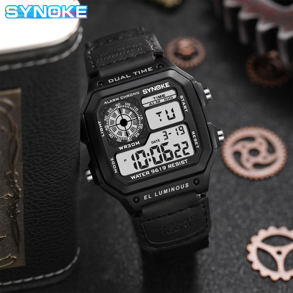 Synoke уличные военные цифровы – обзор и цена Canvas Strap Watch