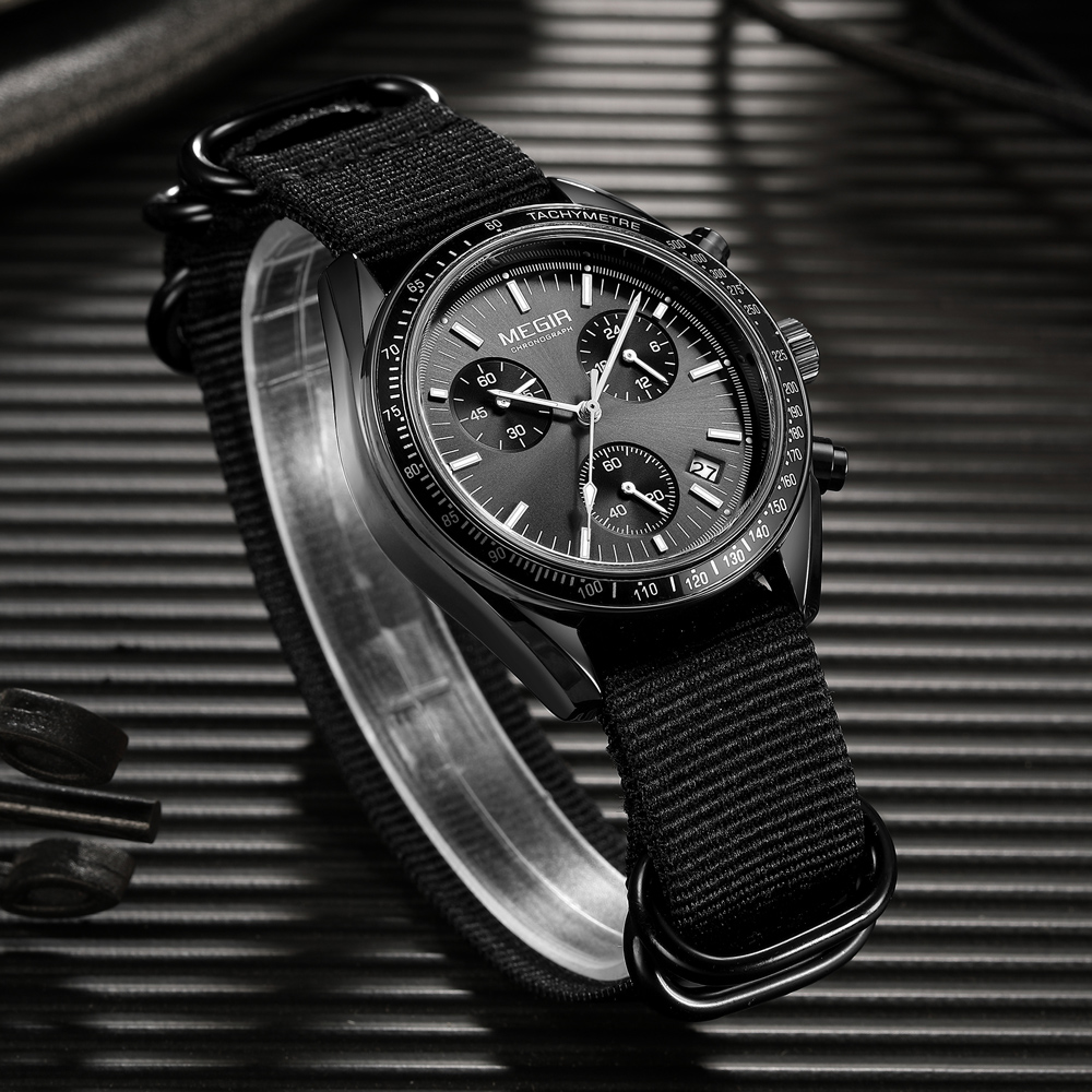 MEGIR новые роскошные мужские  – обзор и цена Canvas Strap Watch