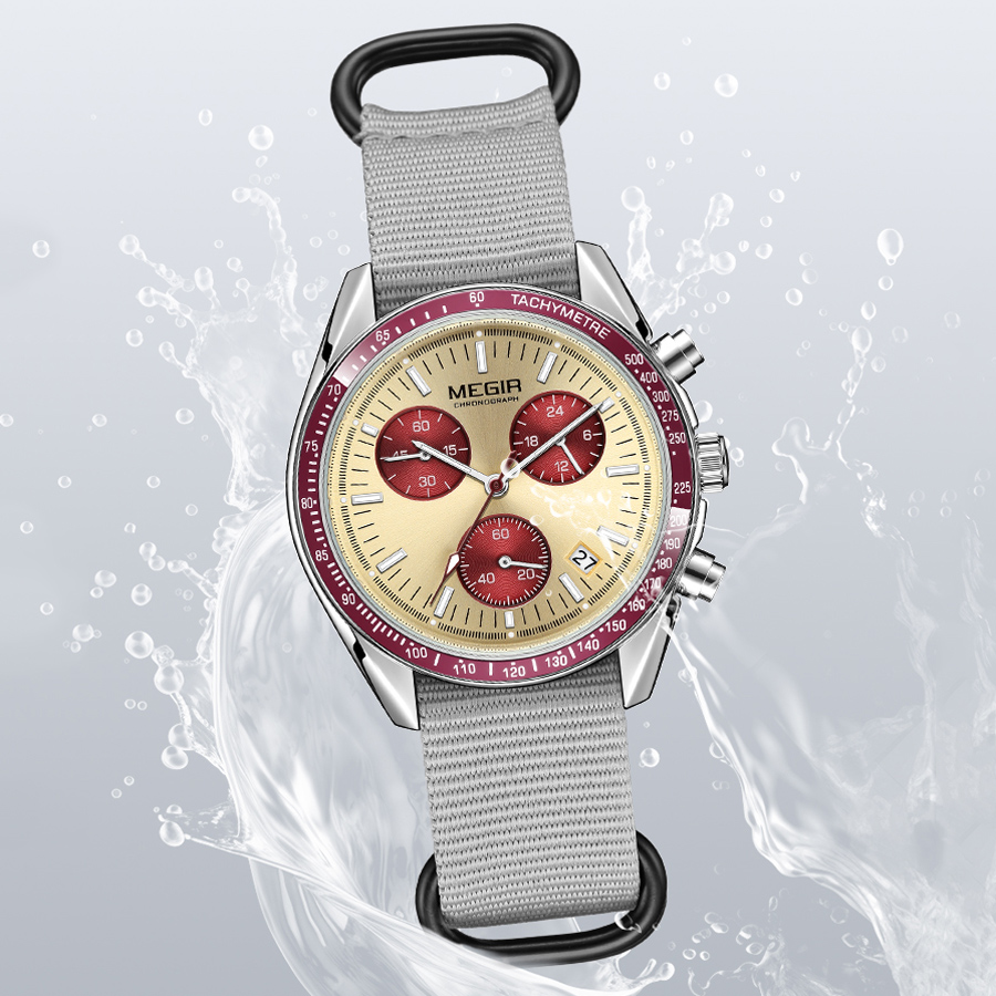 MEGIR новые роскошные мужские  – обзор и цена Canvas Strap Watch