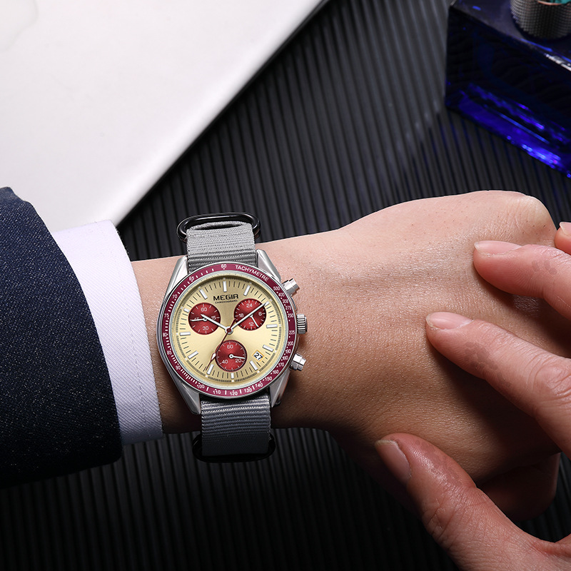 Мужские часы MEGIR 2247, новые – обзор и цена Canvas Strap Watch