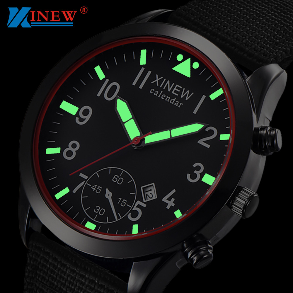 Мужские модные светящиеся квар – обзор и цена Canvas Strap Watch
