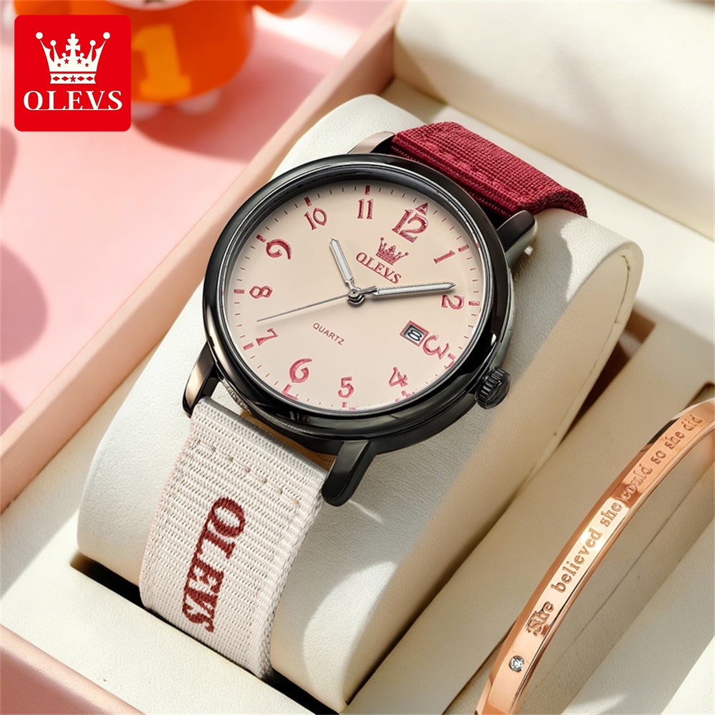 Новые модные кварцевые часы OL – обзор и цена Canvas Strap Watch