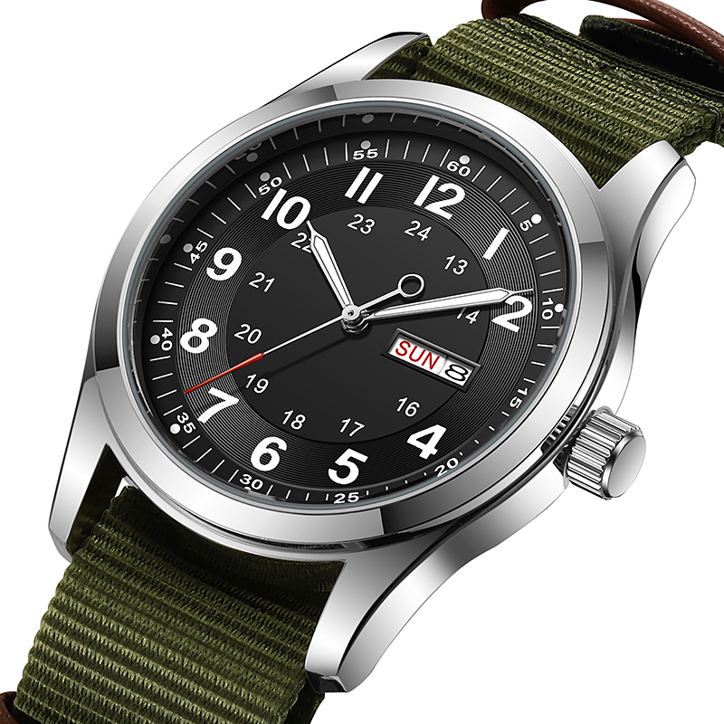 Мужские часы 2026 года, 42 мм, – обзор и цена Canvas Strap Watch